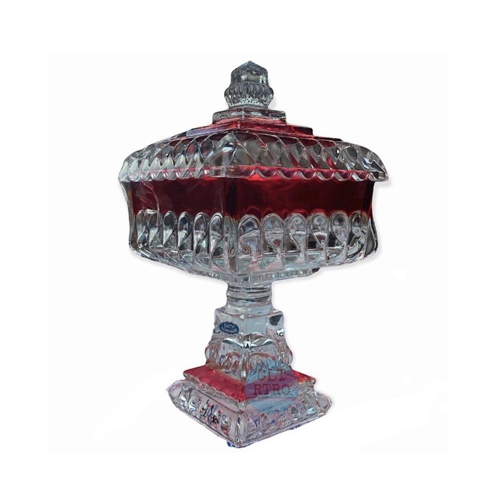 vtg LE SMITH Wedding Box Pedestal Candy Dish